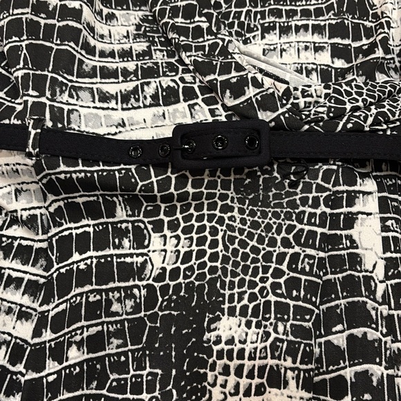 Catherine Malandrino snake print black and white belted dress - Picture 4 of 6